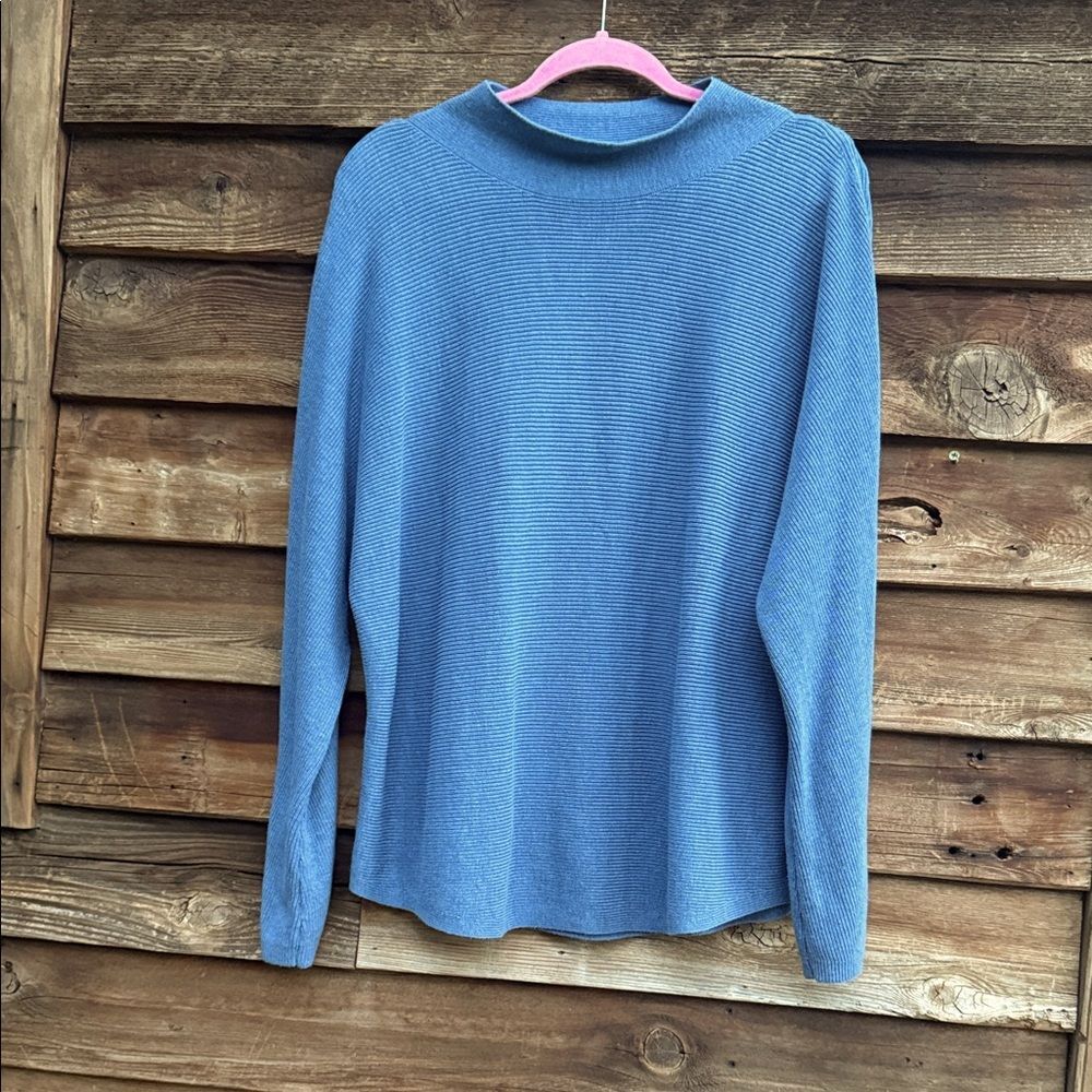 Lululemon Boxy Cotton-Blend Sweater Heathered Soft Denim Size XL/XXL